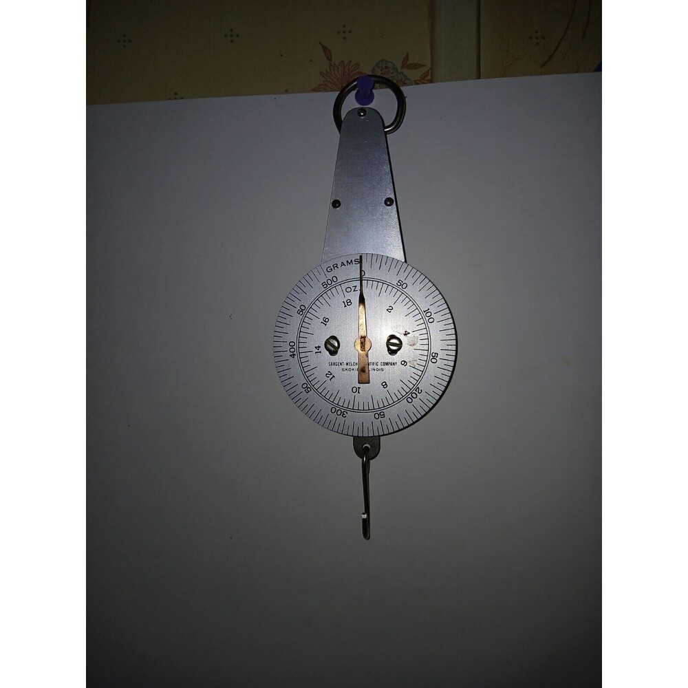 Welch Scientific Co. 500 Grams 18 Ounces Hanging Spring Weight Scale USA W/ Box
